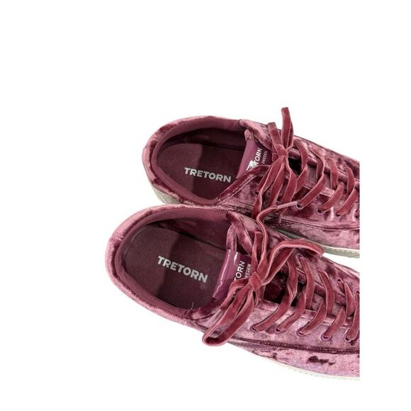 Tretorn Nylite 4 Bold Pink Crushed Velvet Low-Top Platform Sneaker Sz 9.5 Shoes - Picture 4 of 8